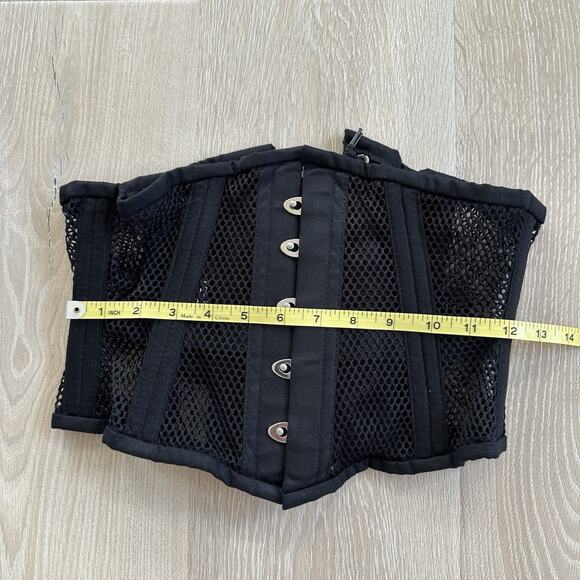 Alter Ego Lace Up Black Corset Waist Undercut Trainer Boned Mesh - Picture 10 of 11